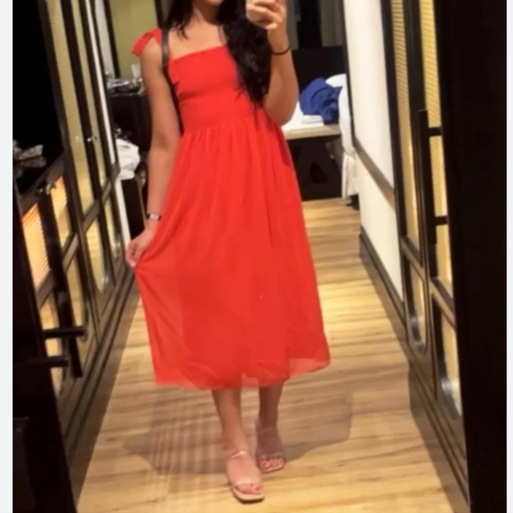 Aritiza Wilfred red golden hour dress
